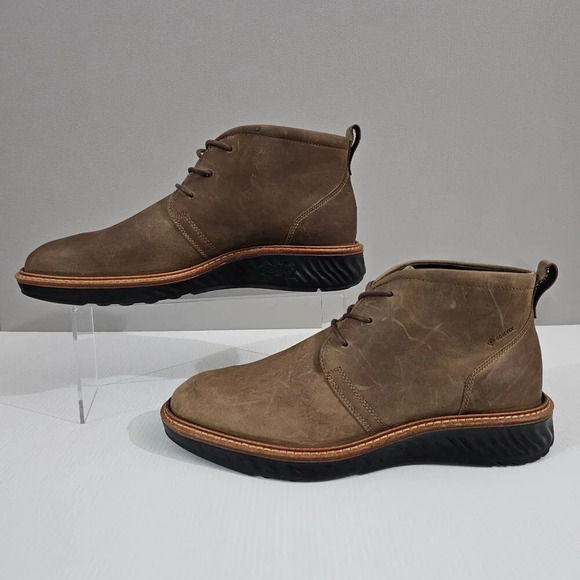 NEW Ecco St.1 Hybrid Chukka Boot Mens EU 39 Navajo Brown Leather Waterproof - Picture 2 of 11